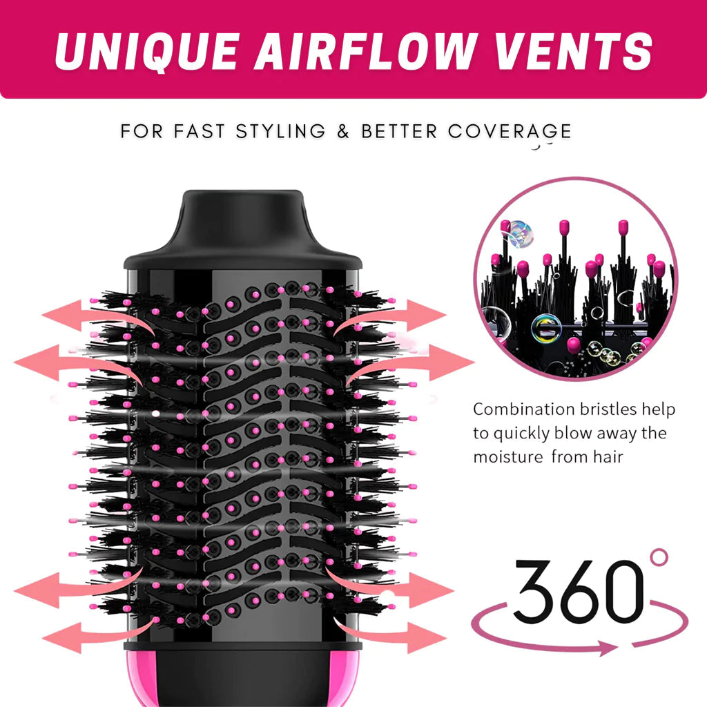 3 in 1  Hair  Automatic Rotating Styler Ionic Hair Brush hot air Dryer