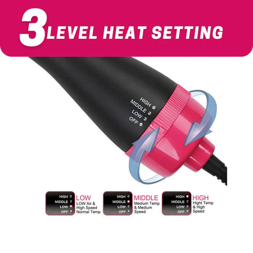 3 in 1  Hair  Automatic Rotating Styler Ionic Hair Brush hot air Dryer