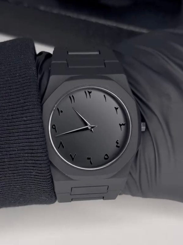 Original black arabic aura watch with fiber material