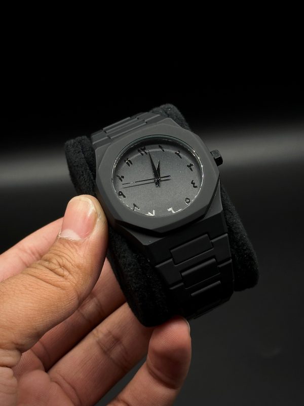 Original black arabic aura watch with fiber material